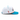 Classic Cowboy The South Beach white and teal roper snapback, side view of the orange CC logo.