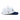 Classic Cowboy The Trinity white and navy roper snapback, side view of the CC logo.