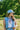 Classic Cowboy The Drifter washed denim blue snapback with cream rope detail, additional view.