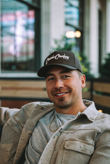 The Steel Mesa cap by Classic Cowboy, angled view.