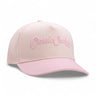 Classic Cowboy The Dolly cream western snapback with light pink brim and tonal embroidery.