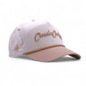 Classic Cowboy The Lambert off-white western roper with tan embroidery, bill, and rope.